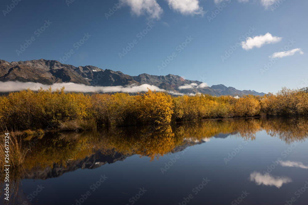 The lake at Glenorchy in New Zealand during Autumn