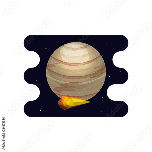 venus planet with meteorite scene space