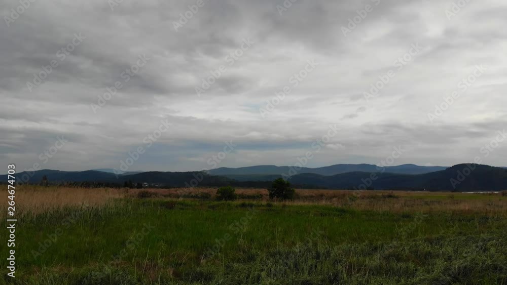 An aerial shot from the lush Aegean coastal marshes. Taken in  Akyaka (Gulf of Gokova, Aegean Sea) on an overcast spring day.