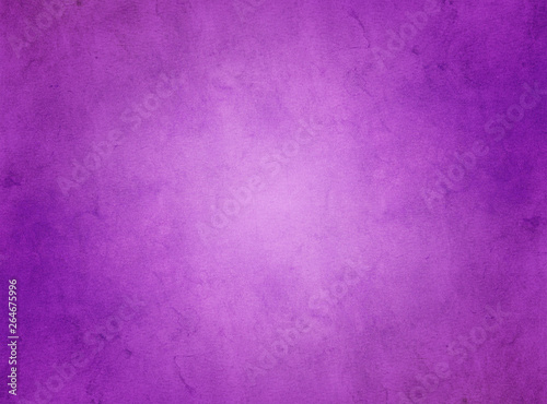 An elegant, rich purple, grunge parchment texture background with glowing center.  © Scott
