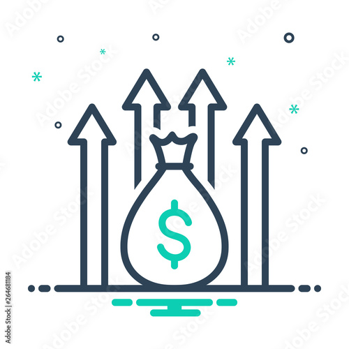 Mix line icon for funds raising 