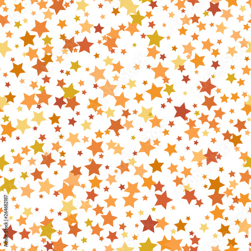 Seamless abstract pattern with stars of different colors and size.