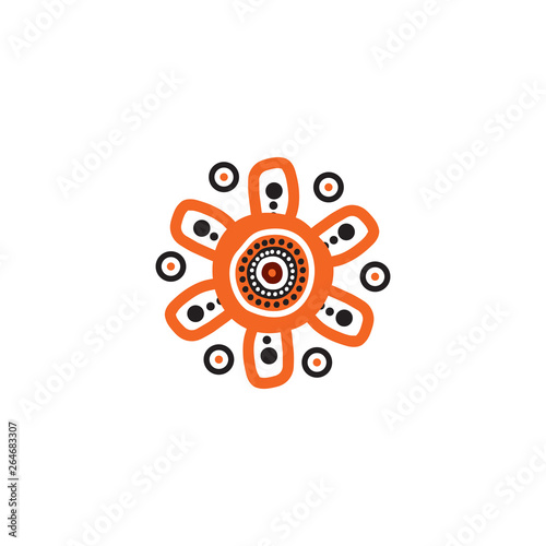 Aboriginal art logo design icon vector template