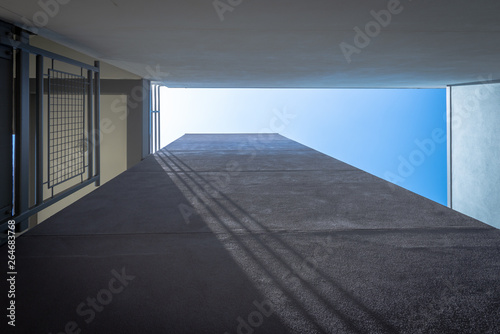 Elevator Shaft and Blue Sky