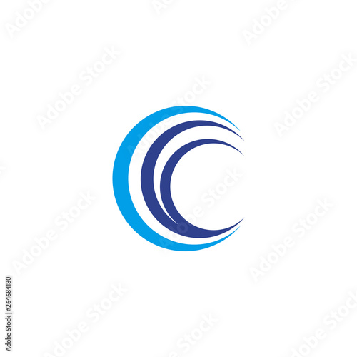 Wave icon logo design vector template