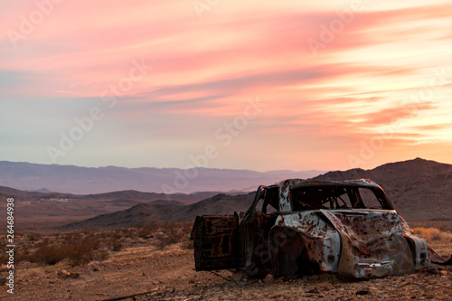 Dead Car in Desert photo
