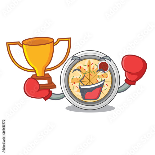 Boxing winner buchimgae is fried in character pan