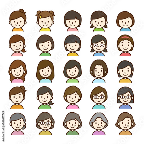 アイコン　女性　セット