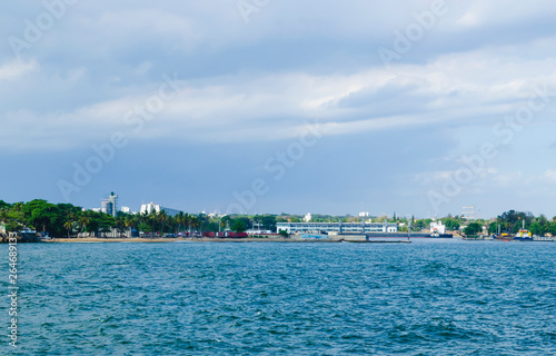 View of the port of Santo Domingo Dominican Republic from Juan Baron square © Francisco