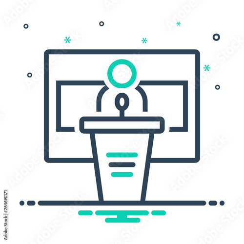 Mix line icon for conference 
