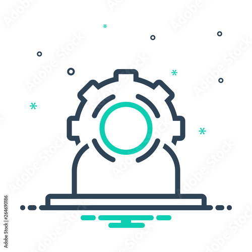 Mix line icon for head