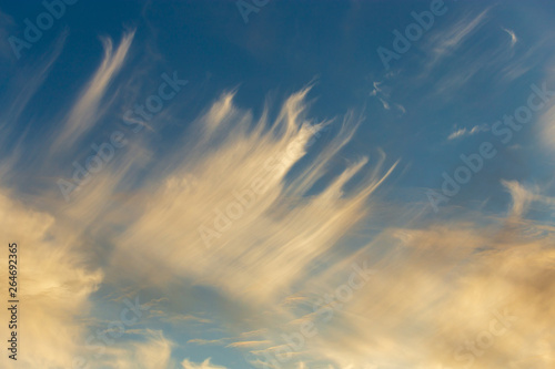 Clouds in the sky at sunset as a background