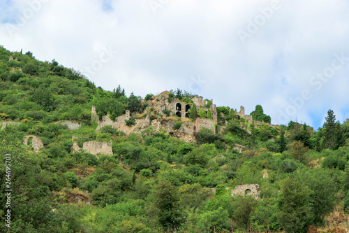 Picturesque ruins of abandoned medieval town Mystras  Greece