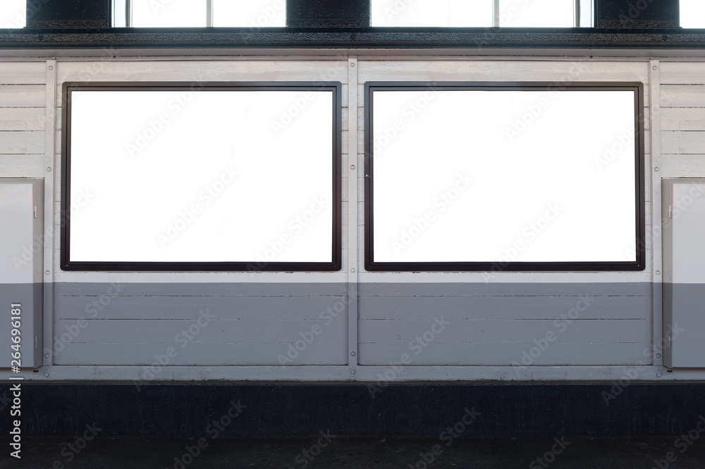 Large blank billboard on a street wall, banners with room to add your own text Large blank billboard on a street wall, banners with room to add your own text
