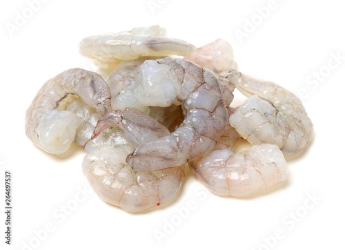 Canvas-taulu Raw Jumbo Shrimp on a White Background
