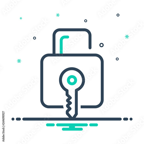 Mix line icon for keylock protection