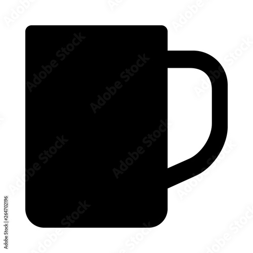 Cup or mug with handle for drinking flat vector icon for apps and websites