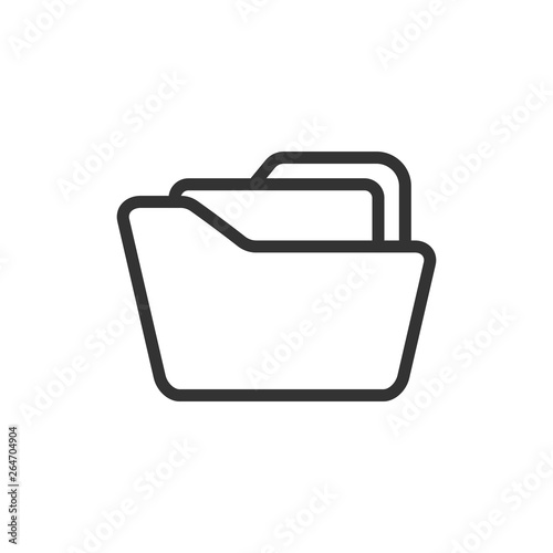 File folder icon in flat style. Documents archive vector illustration on white isolated background. Storage business concept.