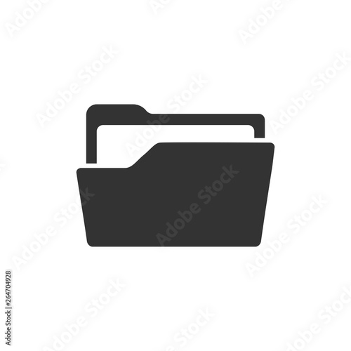File folder icon in flat style. Documents archive vector illustration on white isolated background. Storage business concept.