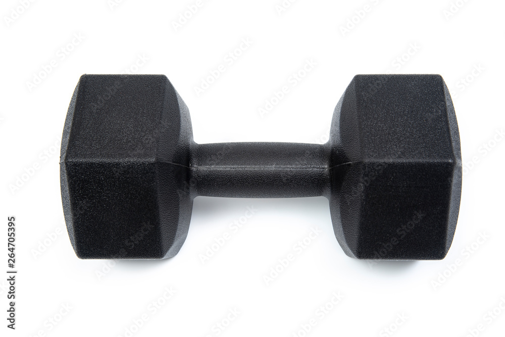 Pair of black dumbbells isolated on a white background. Pair of black dumbbells isolated on a white background.