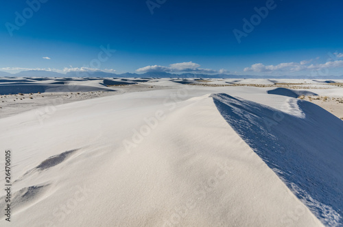 Undulating gypsum dunes at White Sands National Monument in New Mexico.