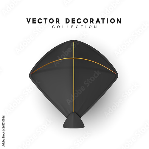 kite flying realistic isolated vector graphics