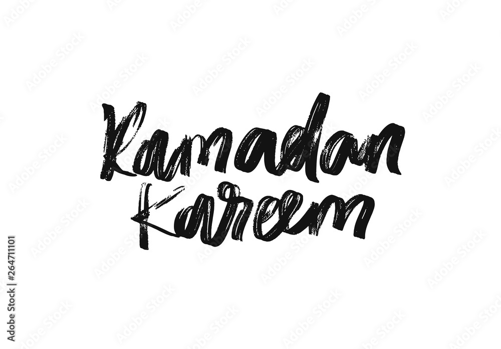 Ramadan Kareem manuscript handwriting. Text black Lettering calligraphy Ramadan Kareem manuscript handwriting. Text black Lettering calligraphy