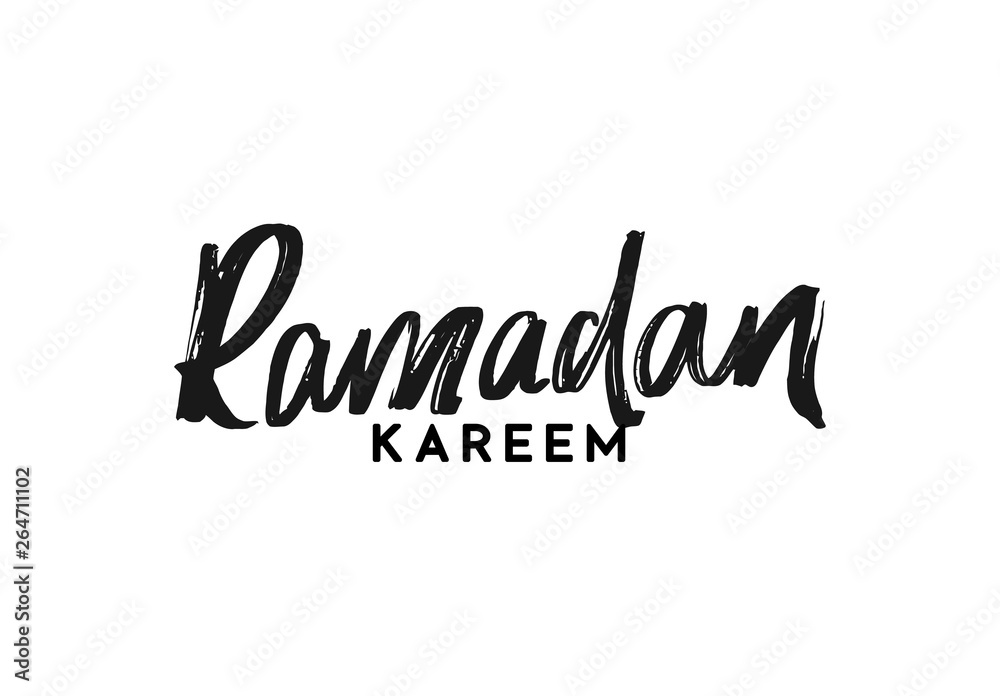 Ramadan Kareem manuscript handwriting. Text black Lettering calligraphy Ramadan Kareem manuscript handwriting. Text black Lettering calligraphy