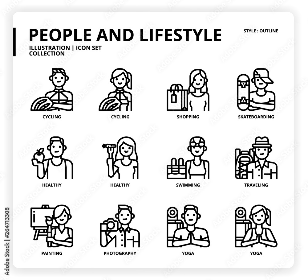 People and Lifestyle icon set People and Lifestyle icon set