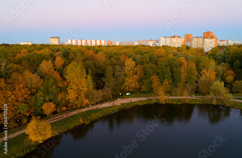 Autumn nature of central Russia from a height.