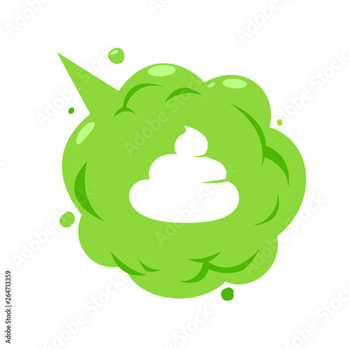 The Green Gas with Shit icon. isolated Vector illustration.