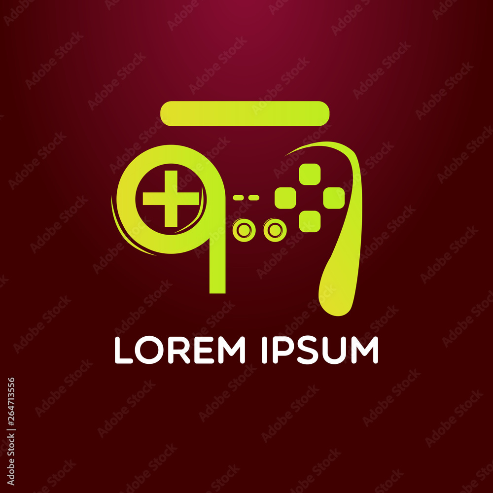 game logo icon with joy stick illustration