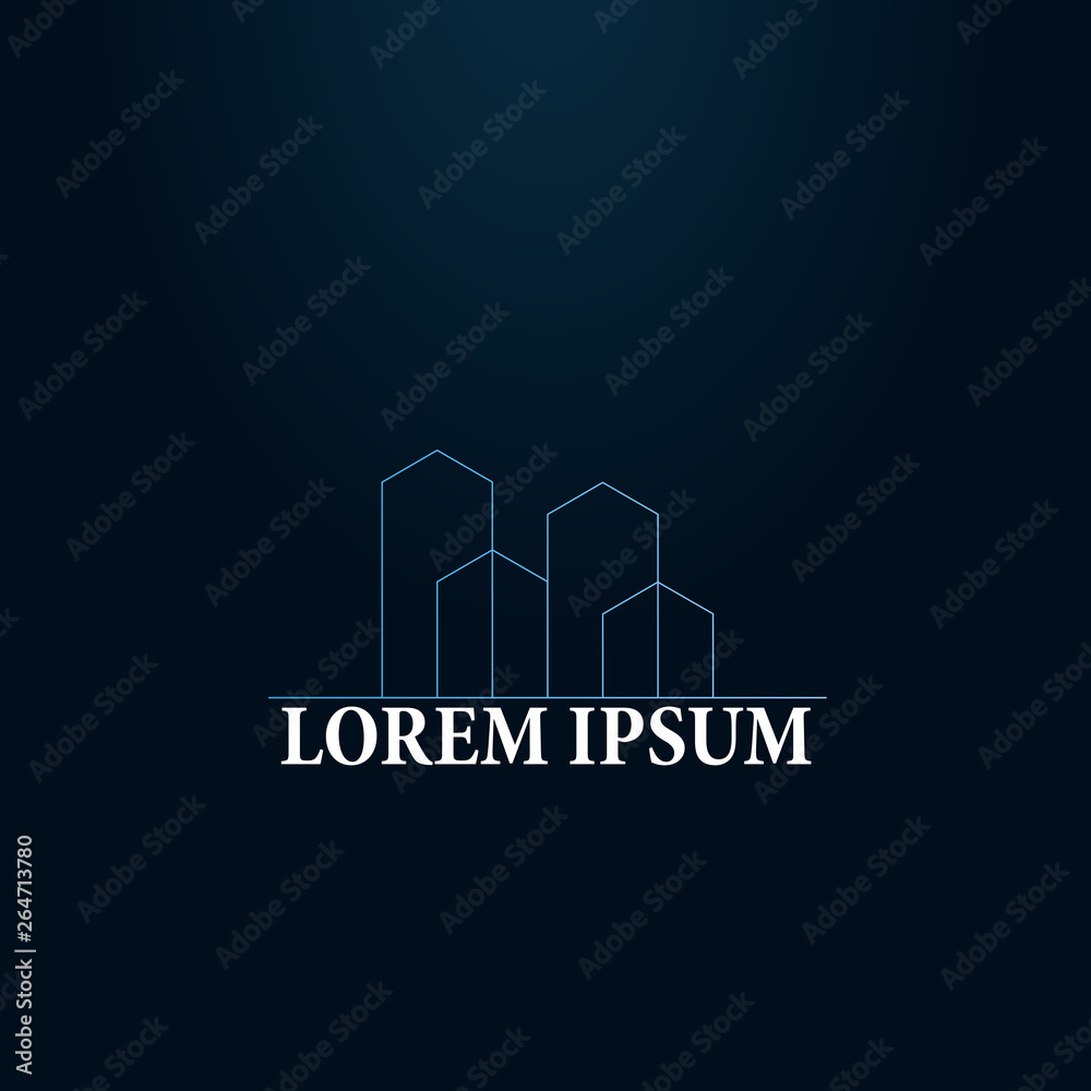 line or geometry logo icon for building or architecture company line or geometry logo icon for building or architecture company