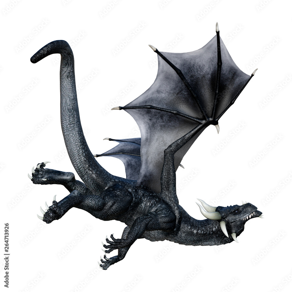 Fototapeta premium 3D Rendering Fairy Tale Dragon on White