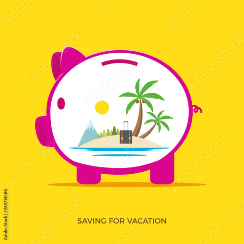 saving for vacation. Isolated Vector Illustration