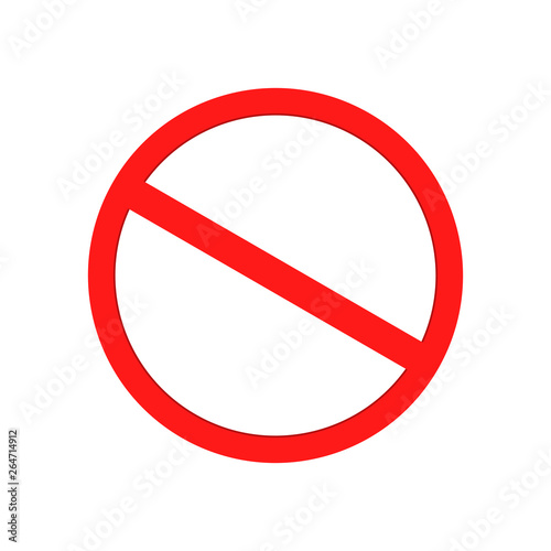Free Download Red Forbidden Sign with Thin Lines. Isolated Vector Illustration - GFXLoad