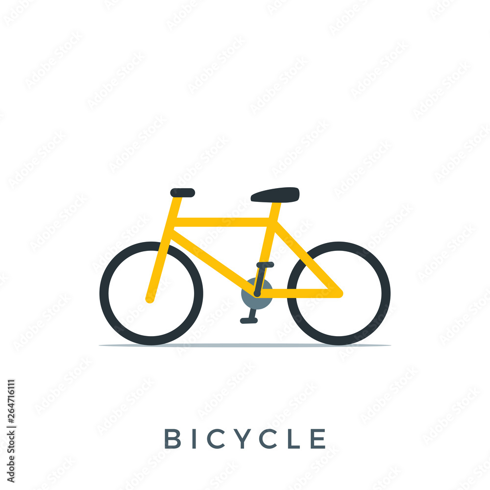 Fototapeta premium The Yellow Bicycle. Isolated Vector Illustration