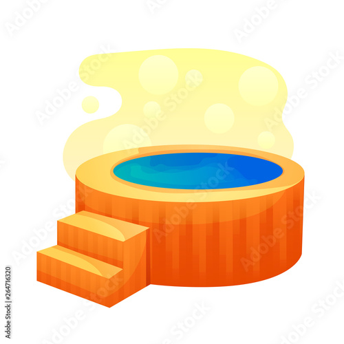 Hot bath tub flat vector illustration