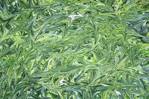 Digital background with liquid abstract green
