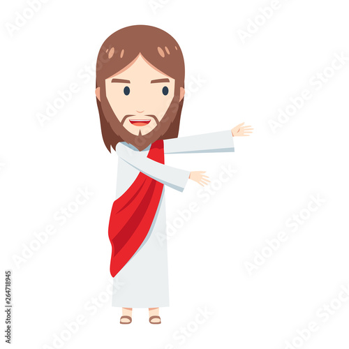 Cute Jesus Christ is presenting a blank space