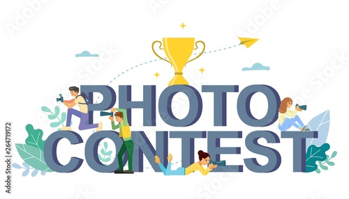 Photo contest vector flat style design illustration