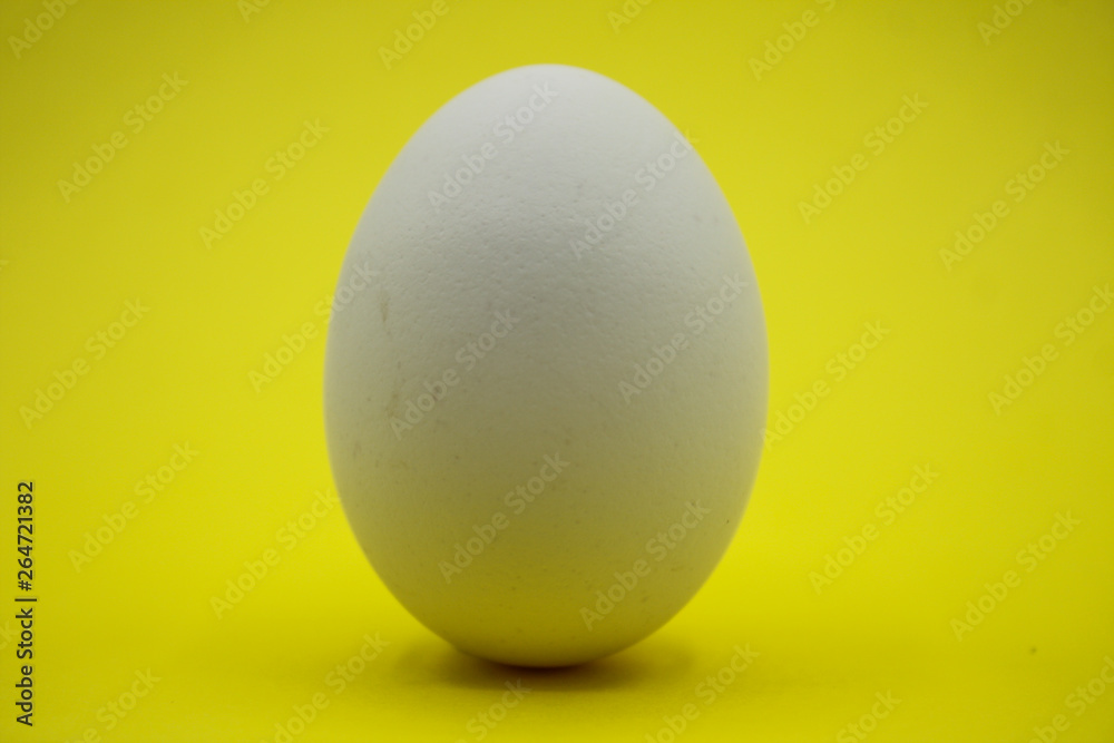 Uovo bianco con sfondo giallo. Uovo bianco con sfondo giallo.