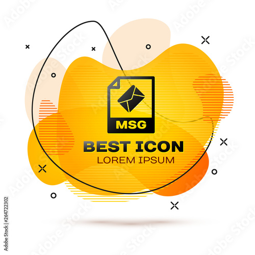 Black MSG file document icon. Download msg button icon isolated on white background. MSG file symbol. Fluid color banner. Vector Illustration
