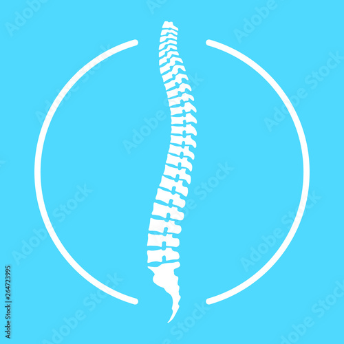 Spine human graphic icon. Spinal column sign in the circle isolated on white background. Logo. Vector illustration 