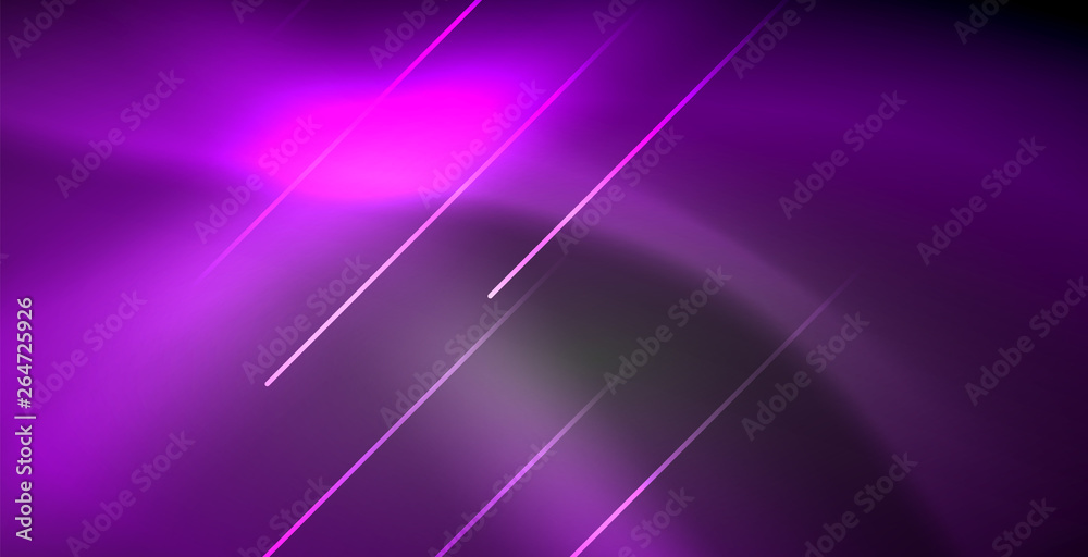 Neon glowing lines, magic energy space light concept, abstract background wallpaper design