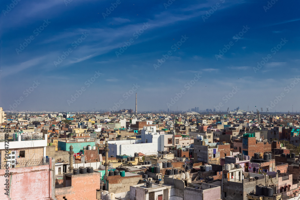aerial view of Old Delhi 