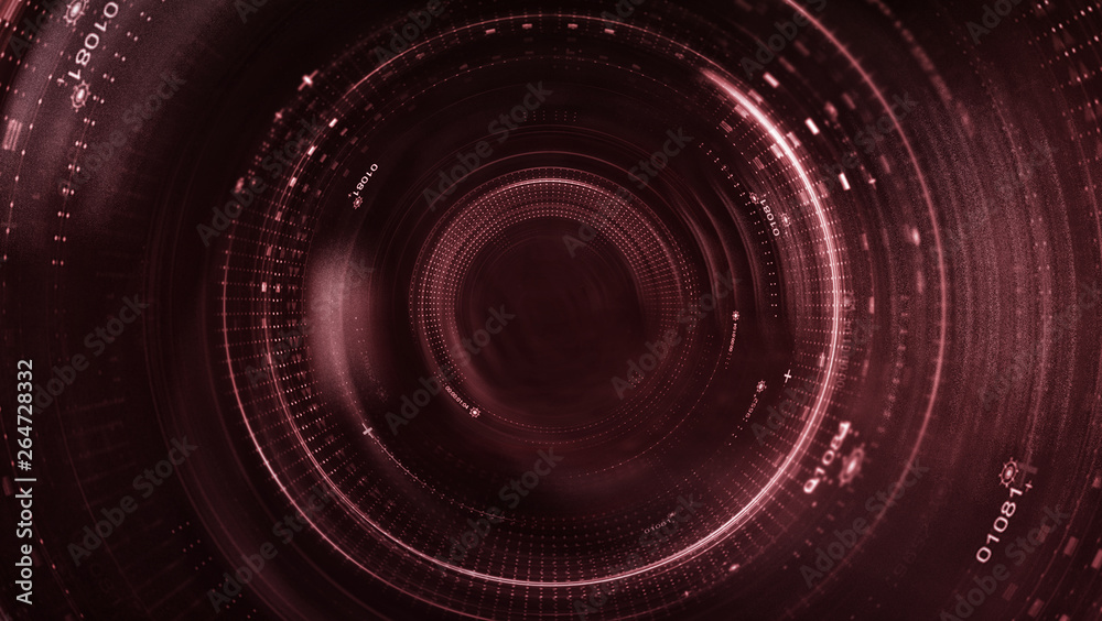 custom made wallpaper toronto digitalRed Circle Abstract Hud Background