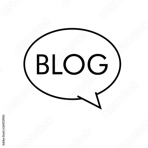 Logotipo con texto BLOG en burbuja lineal color negro