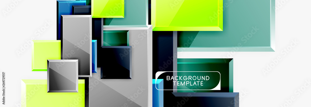 Geometrical design squares abstract banner, glossy shiny effects Geometrical design squares abstract banner, glossy shiny effects