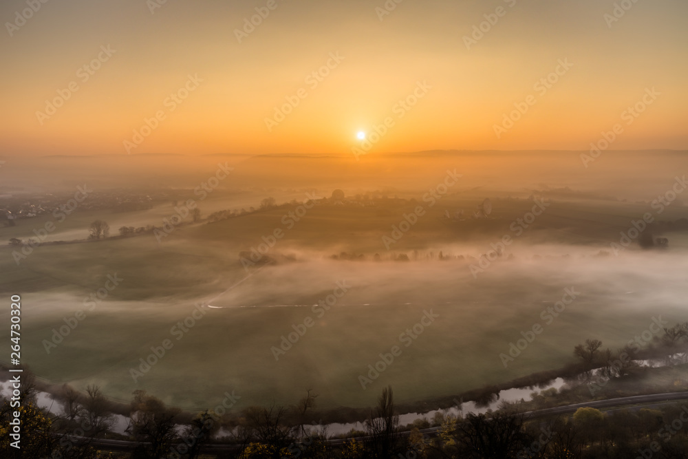 Sonnenaufgang über Fuchsstadt Hammelburg